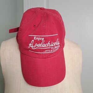 Enjoy Appalachicola Florida Red Baseball Cap Hat